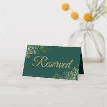 Gold Frills Emerald Green Elegant Wedding Reserved