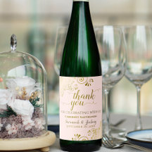 Gold Frills op Blush Pink Weddenschap Dank je wel