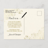 Gold Frills op crème Wedding Save the Date Photo Aankondigingskaart (Achterkant)