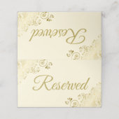 Gold Frills op het cuit Elegant Wedding Gereservee Plaatskaartje (Buitenkant ongevouwen)