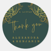  Gold Frills Wedding een lieve dank u Ronde Sticker (Voorkant)