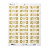Gold Frilly Crest Retouradreslabel Etiket (Full Sheet)