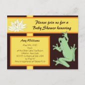 Gold Frog en Lotus Baby shower Invitation Uitnodiging Briefkaart (Voorkant)