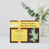 Gold Frog en Lotus Baby shower Invitation Uitnodiging Briefkaart (Staand voorkant)