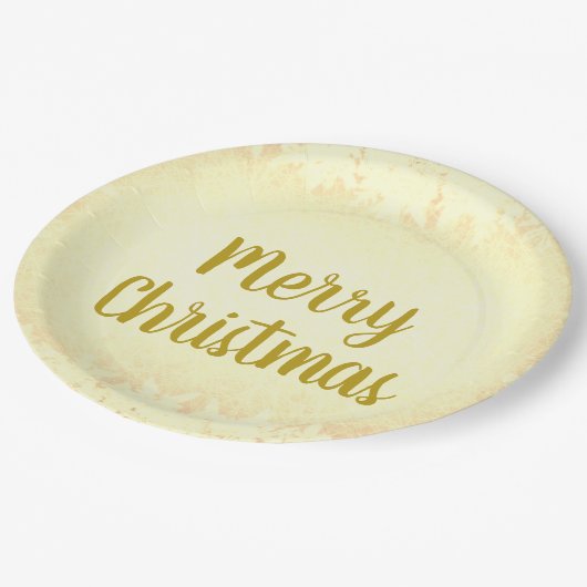 Gold Frost Merry kerst Papieren Bordje (Gekanteld)