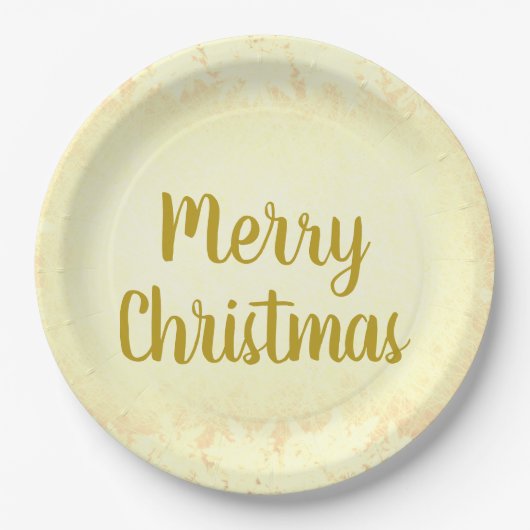Gold Frost Merry kerst Papieren Bordje (Voorkant)