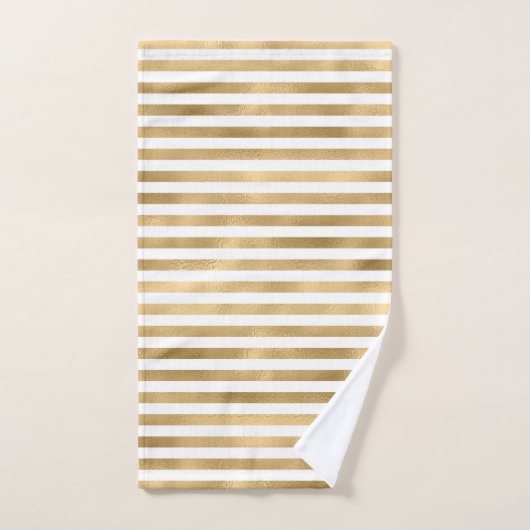Gold Frozen Stripes Bath-handdoekset Bad Handdoek (Handdoek)