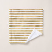 Gold Frozen Stripes Bath-handdoekset Bad Handdoek (Wasdoekje)