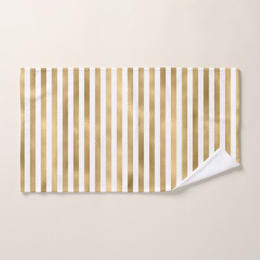 Gold Frozen Stripes Bath-handdoekset Bad Handdoek (Handdoek)