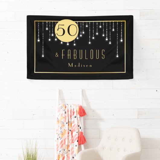 Gold Fun Fab 50th Birthday Spandoek (Insitu)