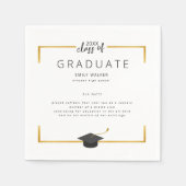 Gold Fun Facts Afstudeerfeest servetten (Voorkant)