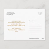 Gold Fun Merry en Bright Photo Modern Briefkaart (Achterkant)