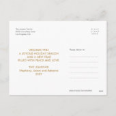 Gold Fun Peace Love Joy Foto Modern Briefkaart (Achterkant)