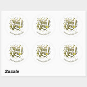 Gold Fun Script Bedankt Small Business Website Ronde Sticker (Vel)