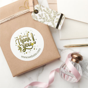 Gold Fun Script Bedankt Small Business Website Ronde Sticker
