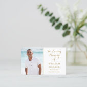 Gold Funeral Memorial Prayer Poem-fotokaarten Visitekaartje (Staand voorkant)