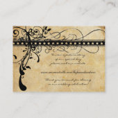 Gold Funky Swirl-menu Kaart selecteren Plaatskaartje (Achterkant)