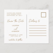 Gold Funny Kinder Photo Script Wedding Save the Da Aankondigingskaart (Achterkant)