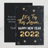 Gold Funny Nieuwjaar 2022, laten we dit nog eens p Kaart (Voorkant / Achterkant)