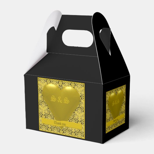 Gold Gable Favor Box Bedankdoosjes (Achterkant)