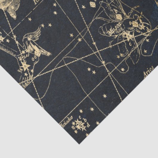 Gold Galaxy Star-kaartontwerp 1 Tissuepapier (Detail)