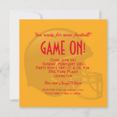 Gold Game Day Football Helmet Party-uitnodigingen (Voorkant)
