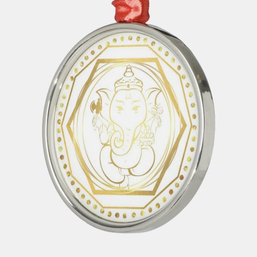 Gold Ganesh Ceramic Ornament (Links)