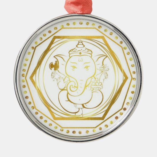 Gold Ganesh Ceramic Ornament (Voorkant)
