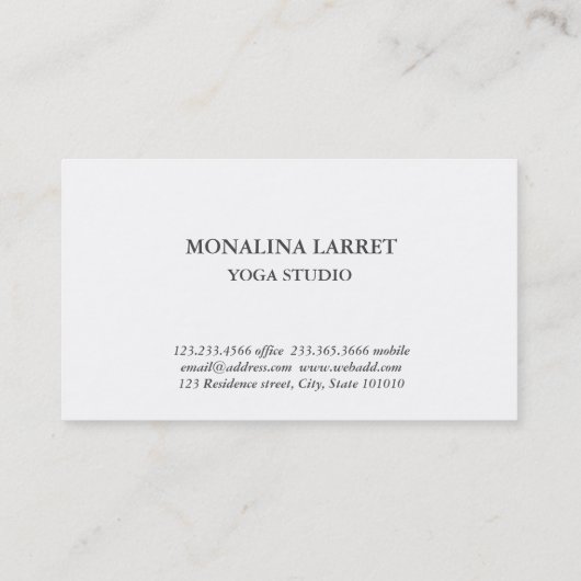 Gold Ganesh Indian God Yoga Studio Visitekaartje (Achterkant)