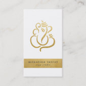 Gold Ganesh Indian God Yoga Studio Visitekaartje (Voorkant)