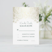 Gold Garden Flowers Weddenschap RSVP-kaarten RSVP Kaartje (Staand voorkant)