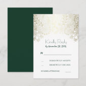 Gold Garden Flowers Weddenschap RSVP-kaarten RSVP Kaartje (Voorkant / Achterkant)