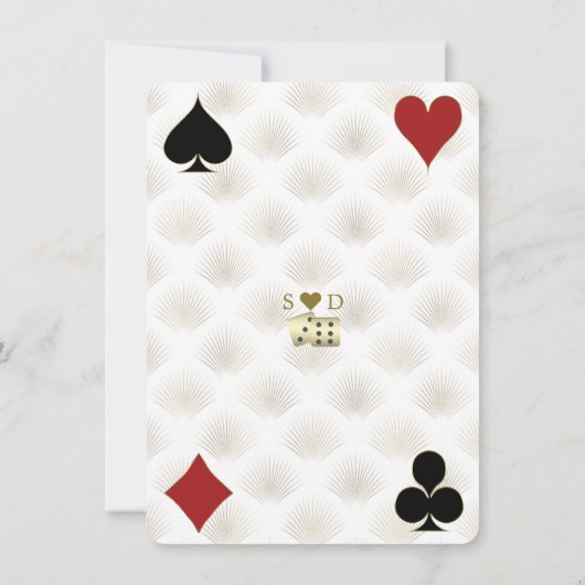 Gold Gatsby Casino Art Deco Wedding Reception Kaart (Achterkant)