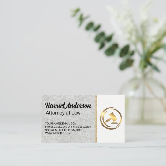 Gold Gavel Logo | Wet Afsprakenkaartje (Staand voorkant)