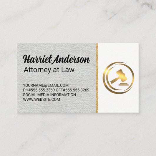 Gold Gavel Logo | Wet Afsprakenkaartje (Voorkant)