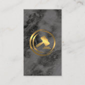 Gold Gavel Logo | Wet | Zwarte marmer Afsprakenkaartje (Voorkant)