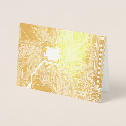 Gold Geek Motherboard Circuit Patroon Folie Kaarten (Voorkant)