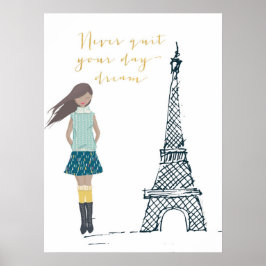 Gold "Geen eindigen met uw dagdroomprijsopgave" Po Poster