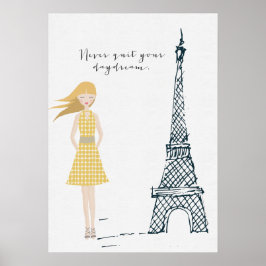 Gold "Geen eindigen met uw dagdroomprijsopgave" Po Poster