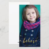 Gold Geloof handschrift | Vakantieknopkaart Feestdagenkaart (Voorkant / Achterkant)