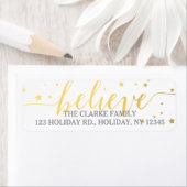 Gold Geloof Handwriting Holiday Address Label (Insitu)