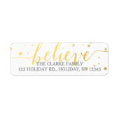 Gold Geloof Handwriting Holiday Address Label (Voorkant)