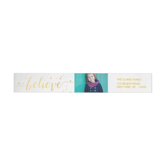 Gold Geloof Handwriting Photo Return-adres (Individueel)