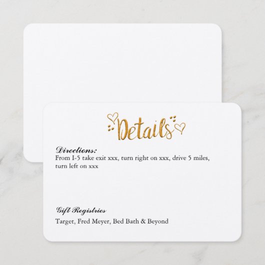 Gold, gelukkig altijd na het huwelijk, Kaart met d (Voorkant / Achterkant)