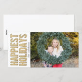 Gold Gelukkig Feestdagen Feestdagenkaart (Voorkant / Achterkant)