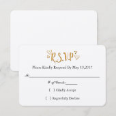 Gold, gelukkig ooit na het huwelijk RSVP kaartje (Voorkant / Achterkant)