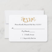 Gold, gelukkig ooit na het huwelijk RSVP kaartje (Voorkant)