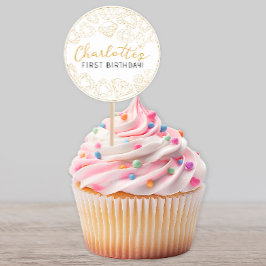 Gold Gem Eerste Verjaardag - Custom Party Stickers