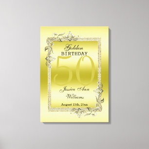 Gold Gem en Glitter 50e gouden verjaardag Canvas Afdruk