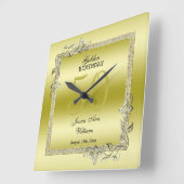 Gold Gem en Glitter 50e gouden verjaardag Vierkante Klok (Hoek)